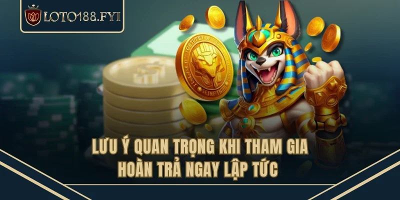 Lưu ý quan trọng khi tham gia hoàn trả ngay lập tức 